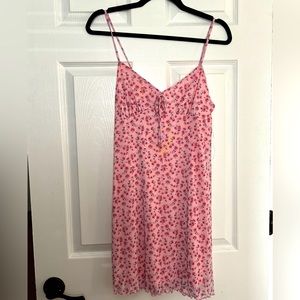 Tilly’s pink flower slip dress (size large)